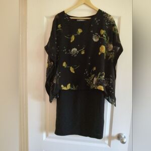 Sandro Ferrone Roma Sleeveless Black Dandelion Dress Sz Small